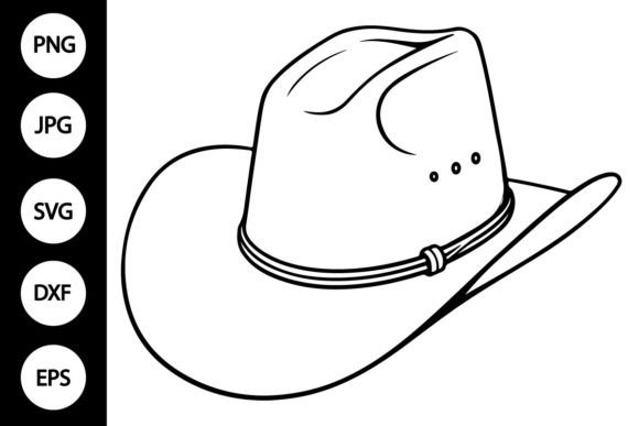 A Cowboy Hat Outline for Craft and Graphic Branding