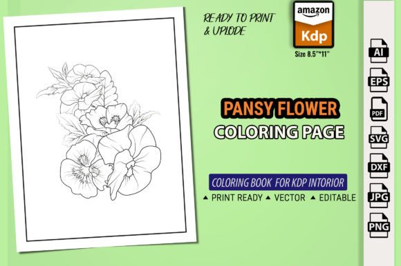 A Design Review of the Outline Pansy Flower Drawing for Embroidery