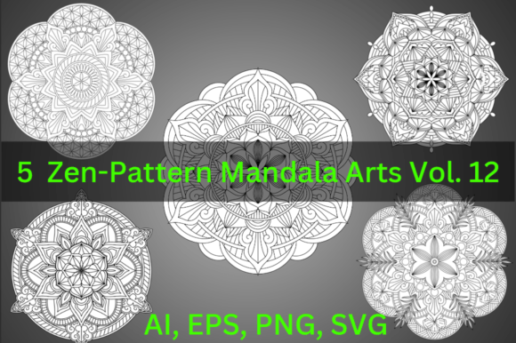 A Designer's Take on Zentangle-Pattern Mandala Vol. 12