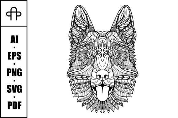 A German Shepherd Mandala Design for Brands and Crafters