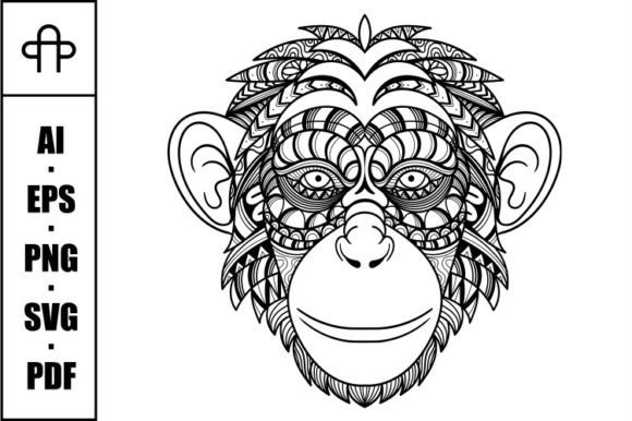 A Versatile Chimpanzee Head Mandala for Crafters & Businesses