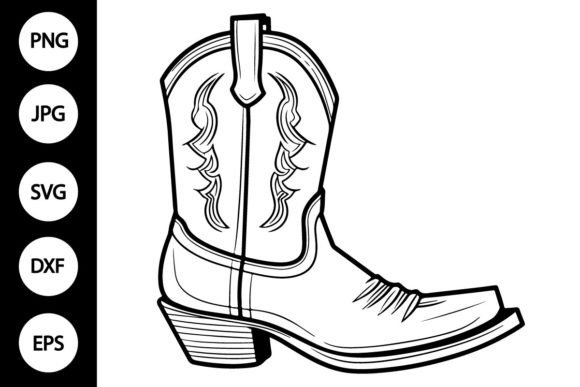 An SVG Cowboy Boot Asset for Website Graphics and Crafts