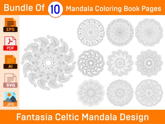 Celtic Mandala Graphics for Coloring & Paper Craft